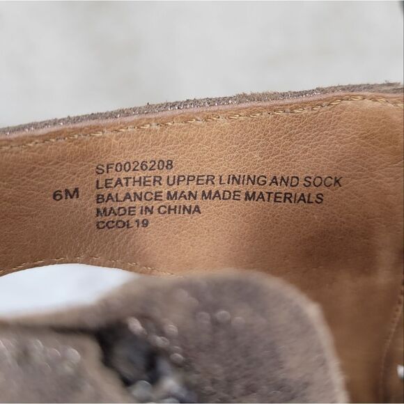 Sofft Nora Lace Up Sandal Metallic Taupe Suede Leather Women's Size 6 - Picture 10 of 12